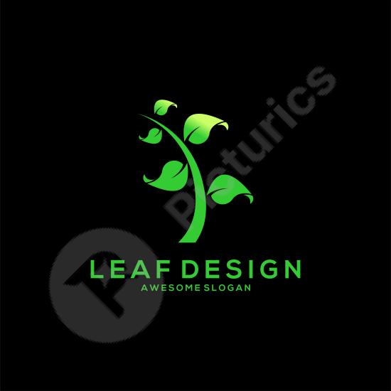 Minimalist gradient leaf logo design with modern style, ideal for eco brands, nature projects, and sustainable business visual identities.