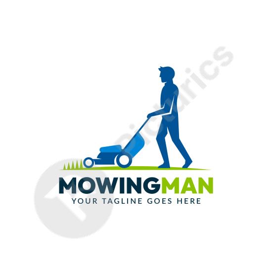 Creative lawn mower logo design, perfect for gardening services, landscaping businesses, outdoor equipment branding, and modern garden projects.
