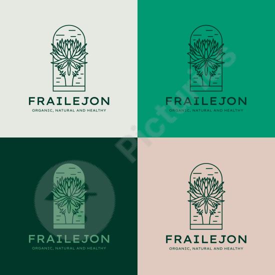 Hand-drawn frailejón plant logo with eco-friendly style, perfect for branding, botanical projects, sustainable products, and nature-inspired visuals.