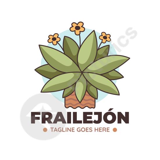 Hand-drawn frailejón plant logo with eco-friendly style, ideal for branding, botanical projects, sustainable products, and nature-inspired designs.