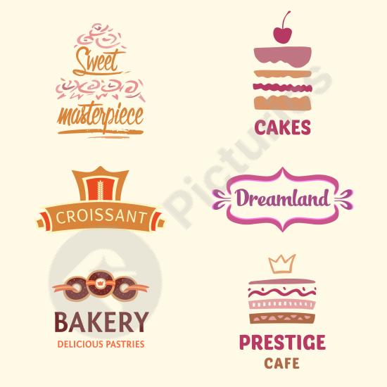 Collection of bakery logos perfect for cakes, pastries, and dessert businesses. Ideal for branding, packaging, and culinary design projects.