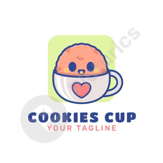 Hand-drawn cookie logo design perfect for bakeries, dessert brands, and pastry businesses. Ideal for branding and packaging projects.