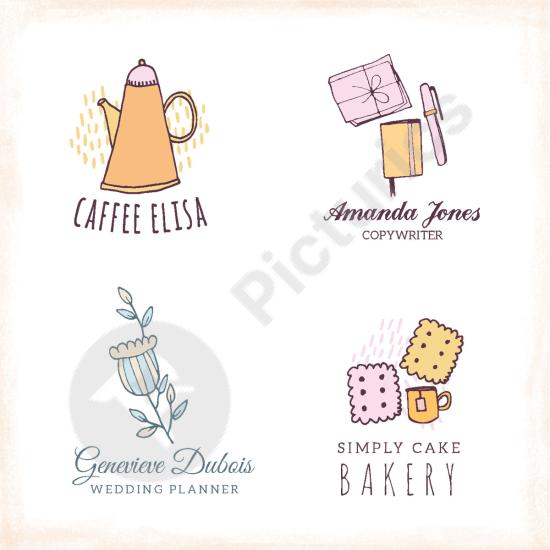 Collection of hand-drawn logo designs. Perfect for creative branding, business identity, and unique graphic design projects.