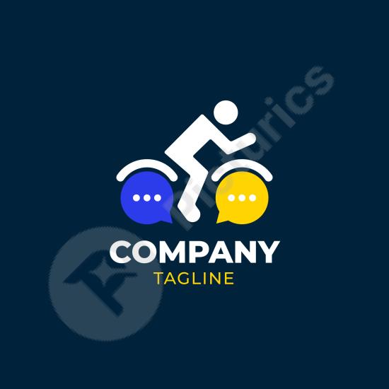 Modern flat communication logo template with clean vector design. Ideal for digital media, branding, and creative business projects.