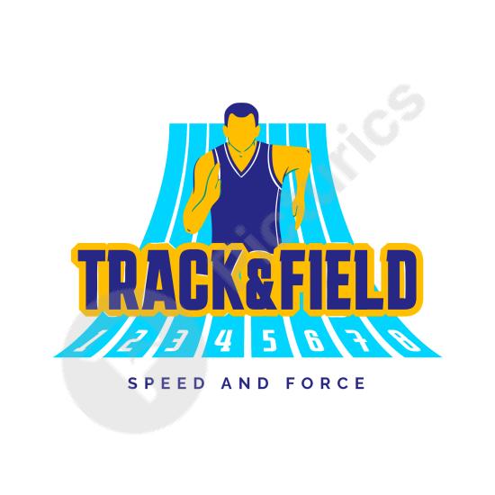 Flat hand-drawn track and field logo template. Perfect for athletic teams, sports events, and creative branding projects.