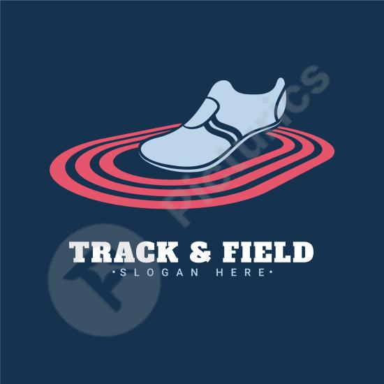 Hand-drawn track and field logo with artistic sketch style. Ideal for sports teams, athletic events, and creative branding projects.
