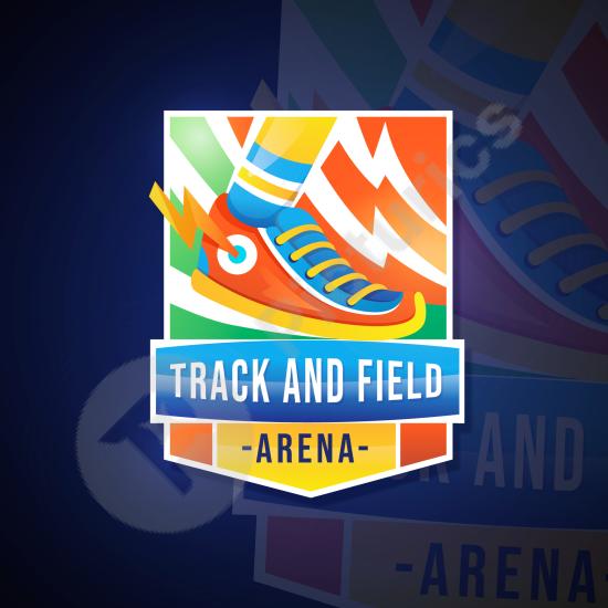 Professional track and field logo template in vector format. Ideal for sports teams, athletic events, and creative branding projects.