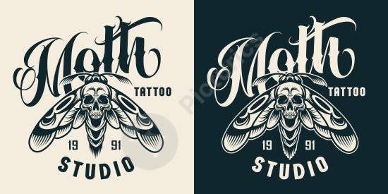 Vintage tattoo studio badge with retro design and bold typography. Perfect for branding, logos, and creative tattoo projects.