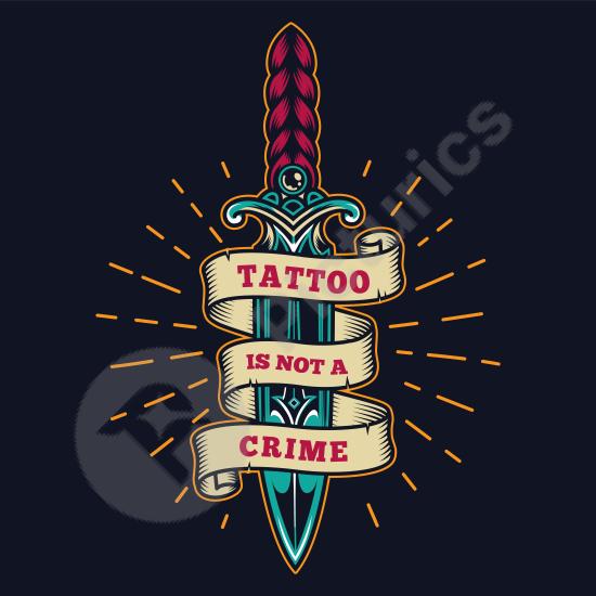 Colorful vintage tattoo studio print with retro design and artistic details. Great for tattoo art, posters, and creative branding.