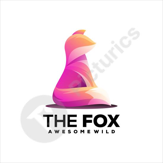 Colorful gradient fox logo design. Perfect for branding, creative projects, wildlife logos, and modern animal-themed designs.