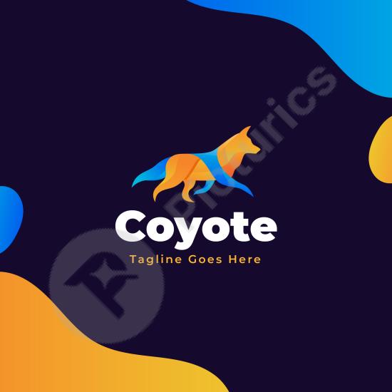 Gradient color coyote logo template. Ideal for branding, wildlife logos, creative projects, and modern animal-themed designs.