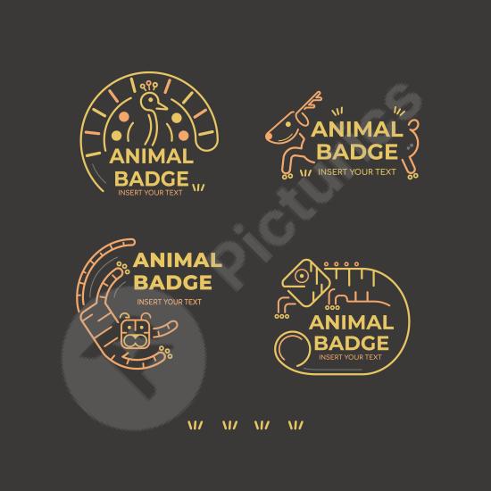 Set of animal badge vector elements. Perfect for logo design, wildlife projects, branding, and creative animal-themed illustrations.