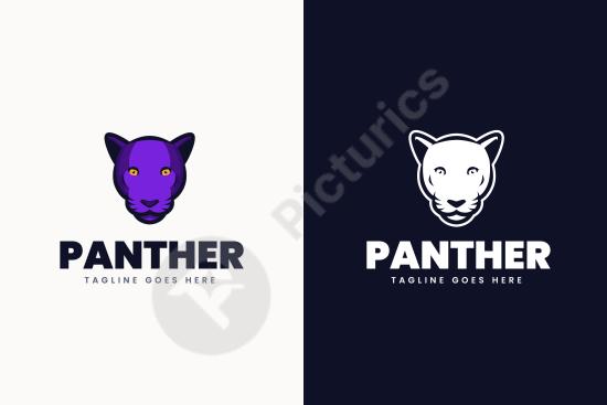 Modern creative panther logo template with elegant lines, perfect for branding, fashion, or design projects.