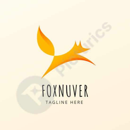 Stylish fox logo design template with a modern and minimal look, perfect for branding, creative projects, or animal-themed logos.