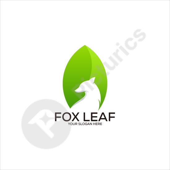 Vibrant colorful gradient fox leaf logo, ideal for branding, nature projects, eco-friendly products, or creative design work.
