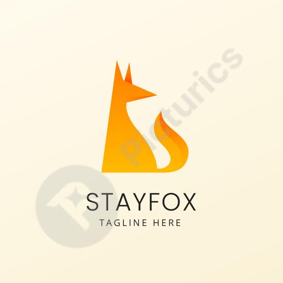 Modern fox logo design template with a clean and minimal style, perfect for branding, creative projects, or animal-themed logos.