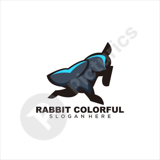 Vibrant bunny mascot logo with playful colors, perfect for brands, gaming teams, or creative design projects.