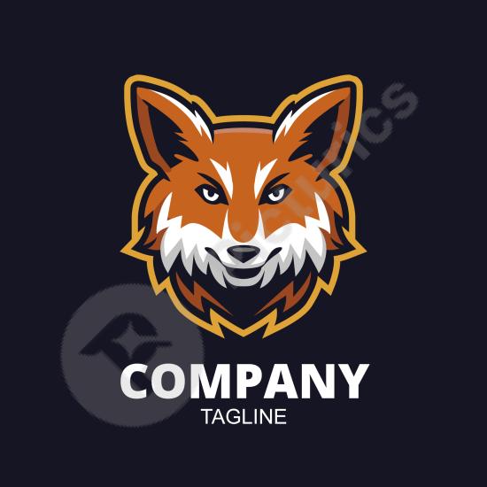 Sleek fox logo template with modern and creative design, perfect for branding, mascots, or identity projects.