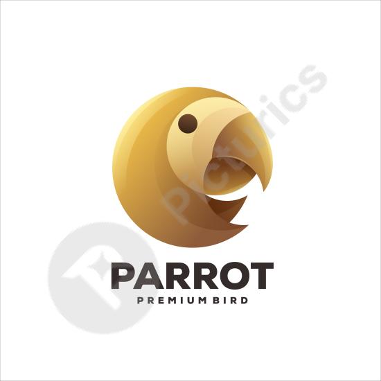 Luxury parrot logo with colorful gradient design, perfect for premium brands, creative projects, or modern identity designs.