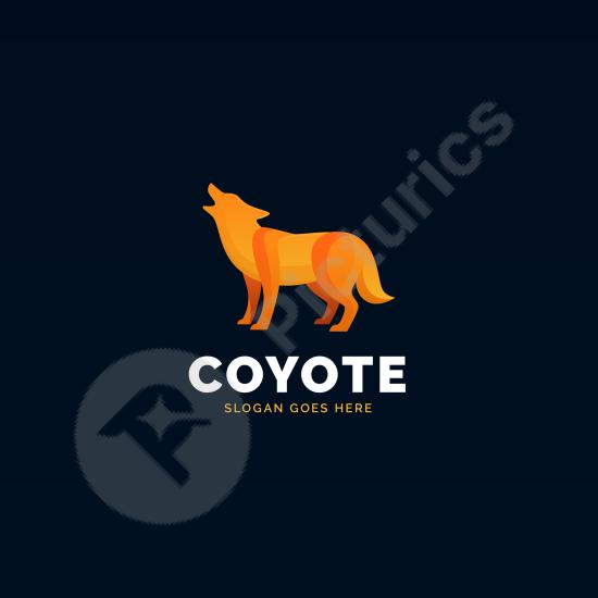 Vibrant gradient coyote logo template, perfect for branding, mascots, or creative identity projects with a modern look.