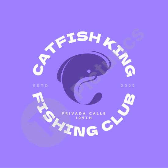 Flat catfish logo template with clean design, ideal for fishing brands, aquatic projects, or creative identity and design work.