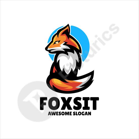 Playful fox mascot logo illustration, perfect for branding, gaming, or creative projects with a fun and dynamic style.