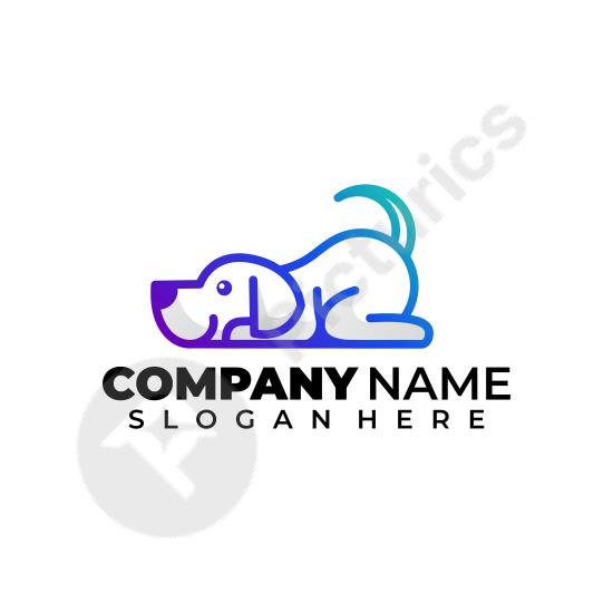 Modern dog line art logo with a clean minimalist style, perfect for pet brands, grooming, or creative design projects.