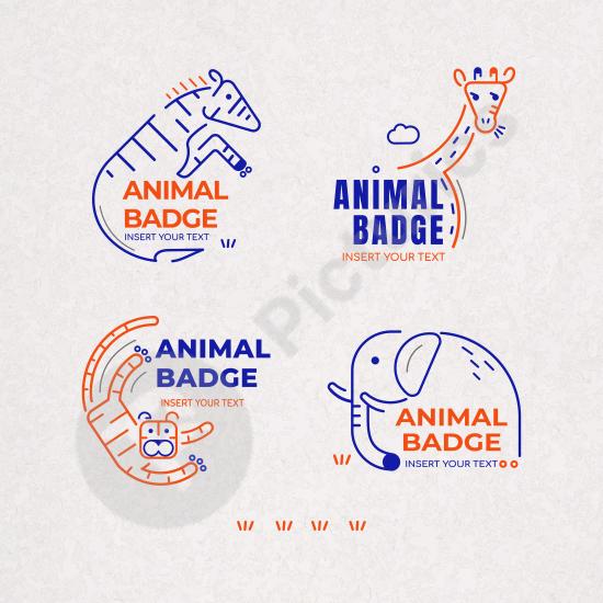 Collection of animal badge design vectors featuring creative emblems and mascots, perfect for branding, labels, or logo projects.