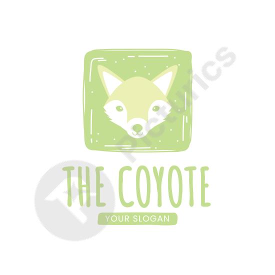 Modern coyote logo design template with bold style, perfect for branding, wildlife projects, or creative identity and mascot designs.