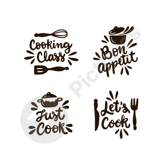 Charming hand-drawn kitchen lettering design. Perfect for restaurant menus, cooking blogs, or food-themed graphic design projects.