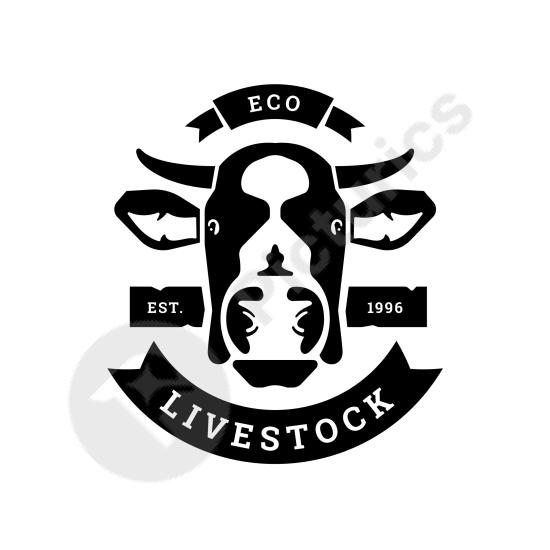 Hand-drawn cow logo design with rustic charm. Perfect for dairy farms, organic food brands, or countryside-inspired graphic projects.