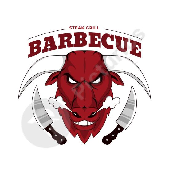 Creative BBQ logo template with grill and flame details. Perfect for barbecue restaurants, chefs, or rustic food branding projects.