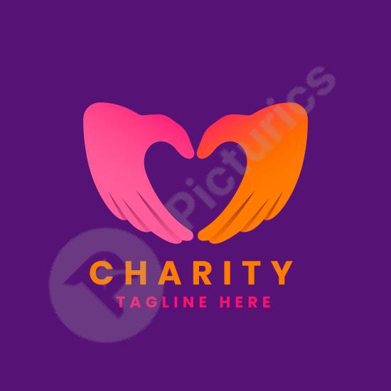 Modern heart logo made from hands. Perfect for charity, healthcare, or wellness brands. Clean and versatile vector design.