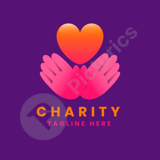 Modern hand heart logo design representing love, care, and connection. Perfect for charity, wellness, or healthcare branding.