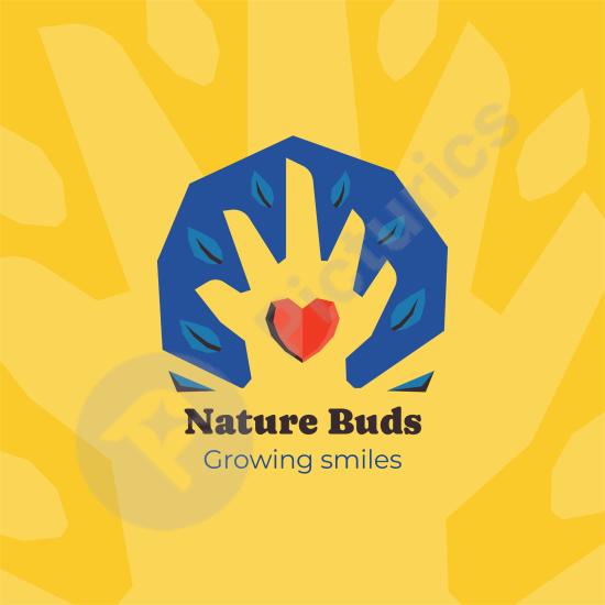 Colorful kindergarten logo template with playful design elements. Ideal for schools, childcare centers, and kids’ education brands.