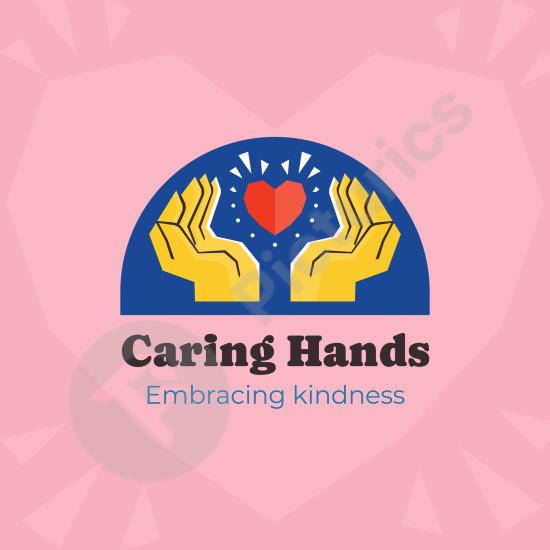 Creative hand heart logo template symbolizing love, care, and connection. Ideal for health, wellness, or charity brand designs.