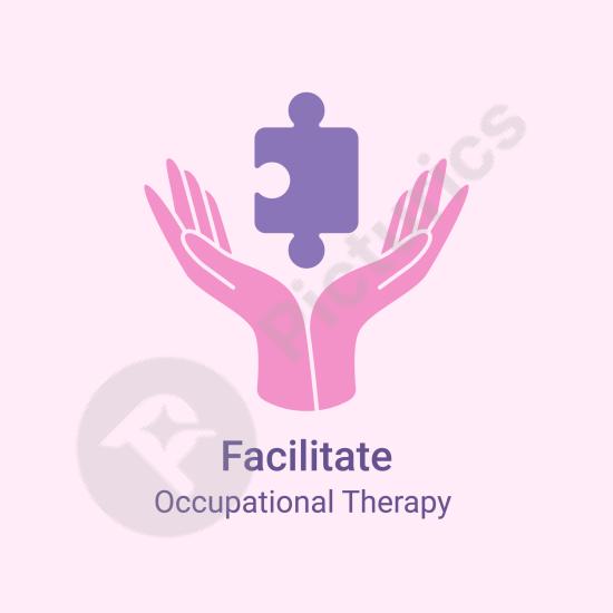 Hand-drawn flat design occupational therapy logo symbolizing healing and support. Perfect for wellness, rehab, or healthcare branding.