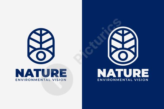 Flat eye logo template with a clean and modern style. Ideal for vision brands, security services, tech companies, and creative branding projects.
