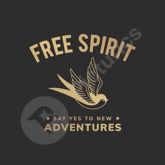 Retro vintage illustration inspired by a free-spirit concept. Bold lines and artistic style ideal for posters, apparel, and creative branding.