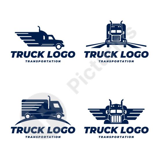 Collection of flat-style truck logo templates, perfect for transport companies, delivery services, cargo brands, and modern business identity design.
