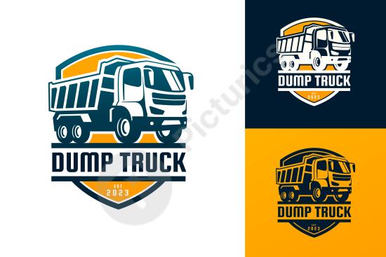 Modern gradient dump truck logo design, perfect for construction companies, heavy machinery services, transport brands, and bold visual identities.