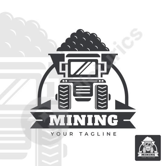 Flat industrial logo template featuring clean geometric elements, ideal for manufacturing brands, factory services, engineering firms, and modern busi...