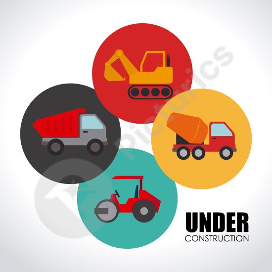 Construction-themed illustration featuring tools and building elements, ideal for industrial projects, engineering visuals, architectural concepts, an...
