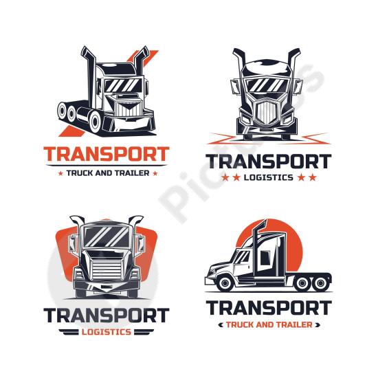 Transport logo design pack featuring modern vehicle icons, ideal for delivery services, cargo companies, logistics brands, and professional business i...