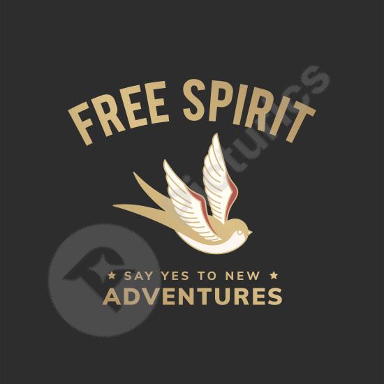 Vintage Free Spirit Illustration