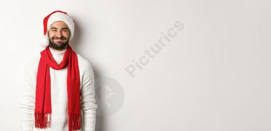 Bearded Man in Santa Hat