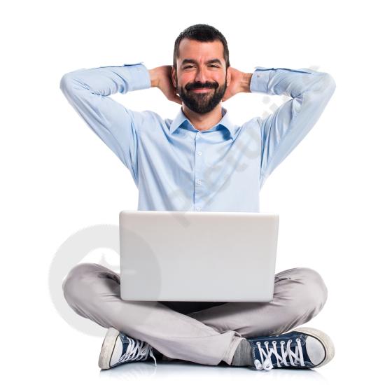 Proud man feeling confident and successful, expressing self-esteem, motivation, achievement, and positive emotions.