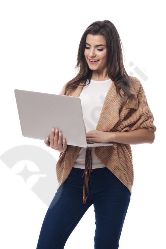 Beautiful woman staying connected to the internet, representing online communication, digital lifestyle, and modern technology use.