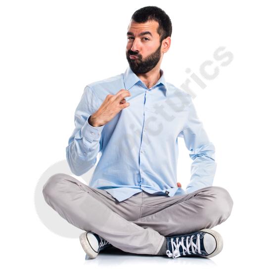 Proud man expressing confidence and self-assurance, ideal for success, motivation, personal growth, or positive lifestyle concepts.