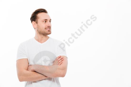 Handsome young man standing isolated on a clean background, suitable for lifestyle, portrait, fashion, or modern advertising concepts.